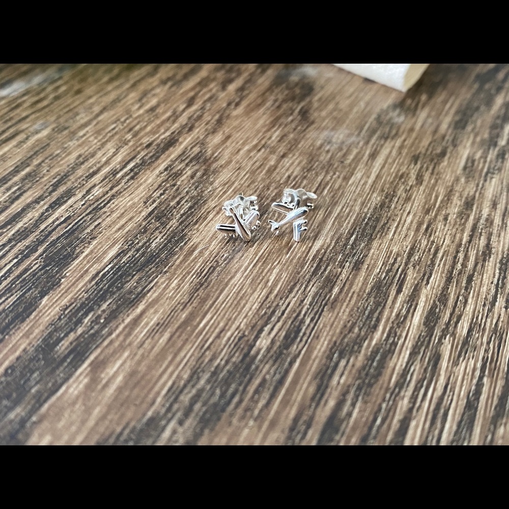 Sterling Silver Airplane Earrings